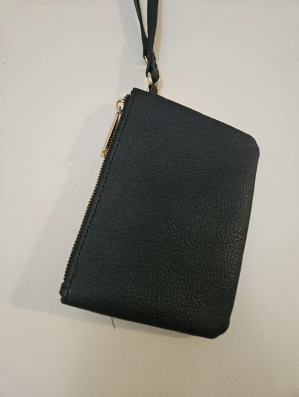 Steve Madden Black Leather Wristlet Clutch